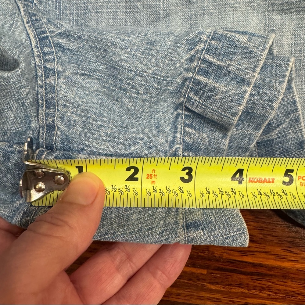 Vintage 90s Route 66 Denim Shortalls 7/8 Retro Grunge Y2K Indie Cottagecore - Picture 5 of 7
